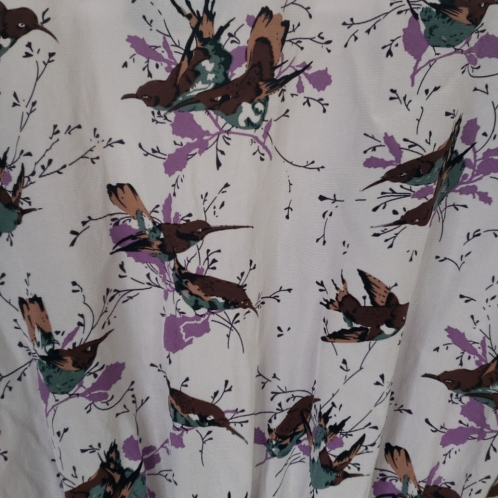 Corey Lynn Calter Silk Bird Printed Anthro Shirt - Picture 4 of 4